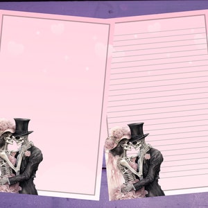 Esqueleto amor carta escrita papel a5 artigos de papelaria forrado/sem forro penpal suprimentos