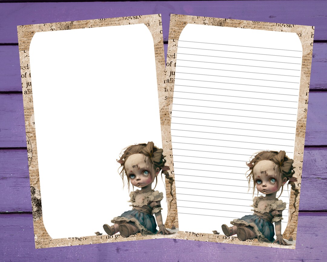 Doll Script Writing Broken Doll Letter Writing Paper - Etsy