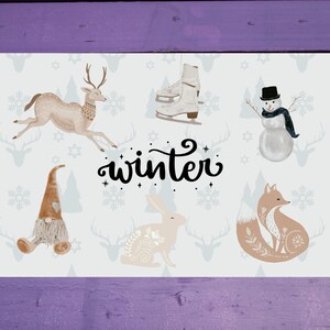 Carte postale hiver scandinave 10 x 15 cm/ 4 x 6 pi