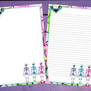 Papel de carta colorido e assustador A5, papelaria pautada/sem pauta, suprimentos para amigos por correspondência