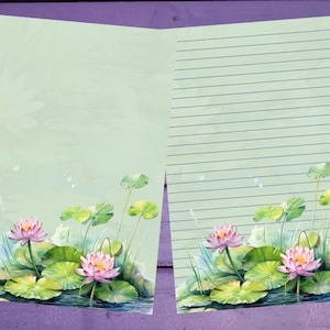Lily Pond Carta para escrever papel A5 artigos de papelaria forrado/sem forro Penpal Suprimentos
