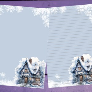 Papel para escrita de cartas de casa de inverno A5, artigos de papelaria forrados/sem forro, suprimentos para correspondência