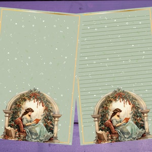 Papel para escrita de cartas de leitura de Natal A5 Forrado/Sem forro Penpal Suprimentos