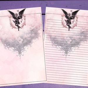 Papel de escrita de carta Cupido escuro A5 Artigos de papelaria forrados/sem forro Penpal Suprimentos