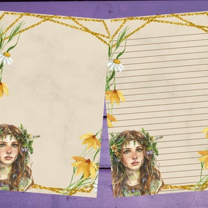 Midsummer Litha Letter Writing Paper A5 Artigos de papelaria forrados/sem forro Penpal Suprimentos