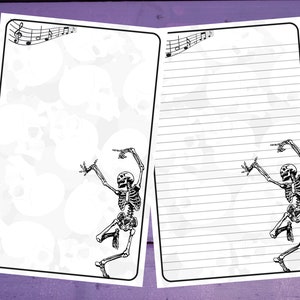 Dança esqueleto carta escrita papel a5 artigos de papelaria forrado/sem forro penpal suprimentos