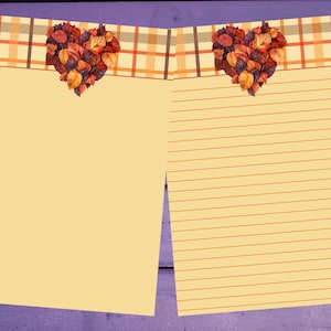 Papel de carta de amor de outono A5, papelaria pautada/sem pautada, suprimentos para amigos por correspondência