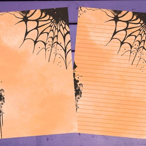 Papel de carta assustador teia de aranha A5 papelaria pautado/sem pautado suprimentos para amigos por correspondência