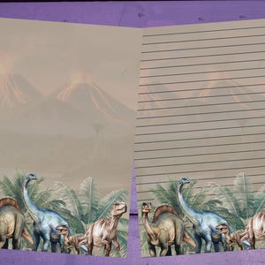 Papel para escrever cartas de dinossauros A5, papelaria pautada/sem pautada, suprimentos para amigos por correspondência