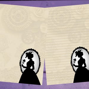 Papel de carta com silhueta vitoriana A5, pautado/sem pauta, suprimentos para correspondência