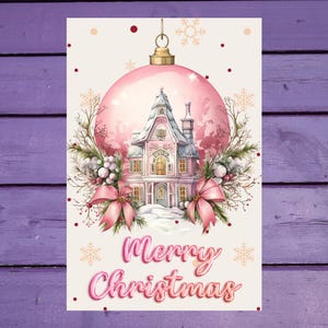 Pinke Weihnacht Postkarte 10x15cm in Penpal Materials