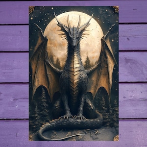 Carte postale dragon 10 x 15 cm/4'x6' in Stylos