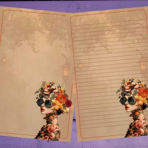 Papel para escrever cartas da floresta steampunk A5, pautado/sem pauta, suprimentos para correspondência