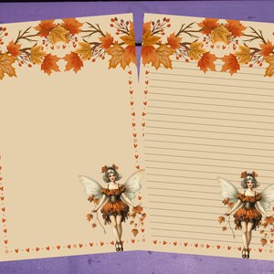 Papel de escrita de carta de fada de outono A5 artigos de papelaria forrado/sem forro Penpal Suprimentos