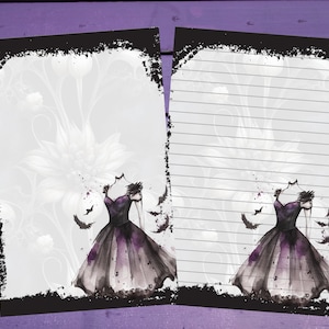 Vestido gótico carta papel de escrita A5 artigos de papelaria forrado/sem forro Penpal Suprimentos