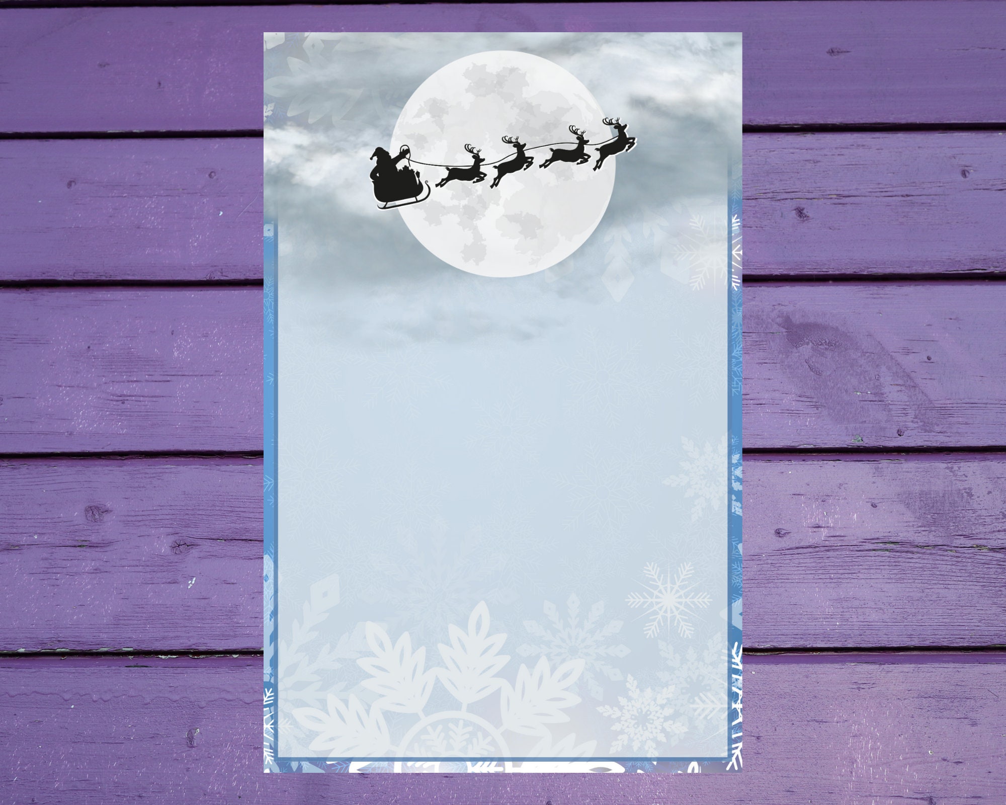 Letter R Sleigh Santa's Sleigh Letter Writing Paper A5 Stationery Lined/unlined Penpal ...
