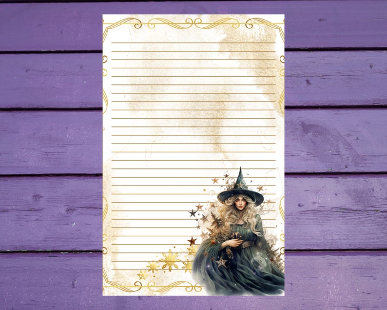 Christmas Witch Letter Writing Paper A5 Stationery Lined/unlined Penpal ...