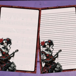 Papel para escrita de letras de música morta-viva A5, artigos de papelaria forrados/sem forro, suprimentos para correspondência
