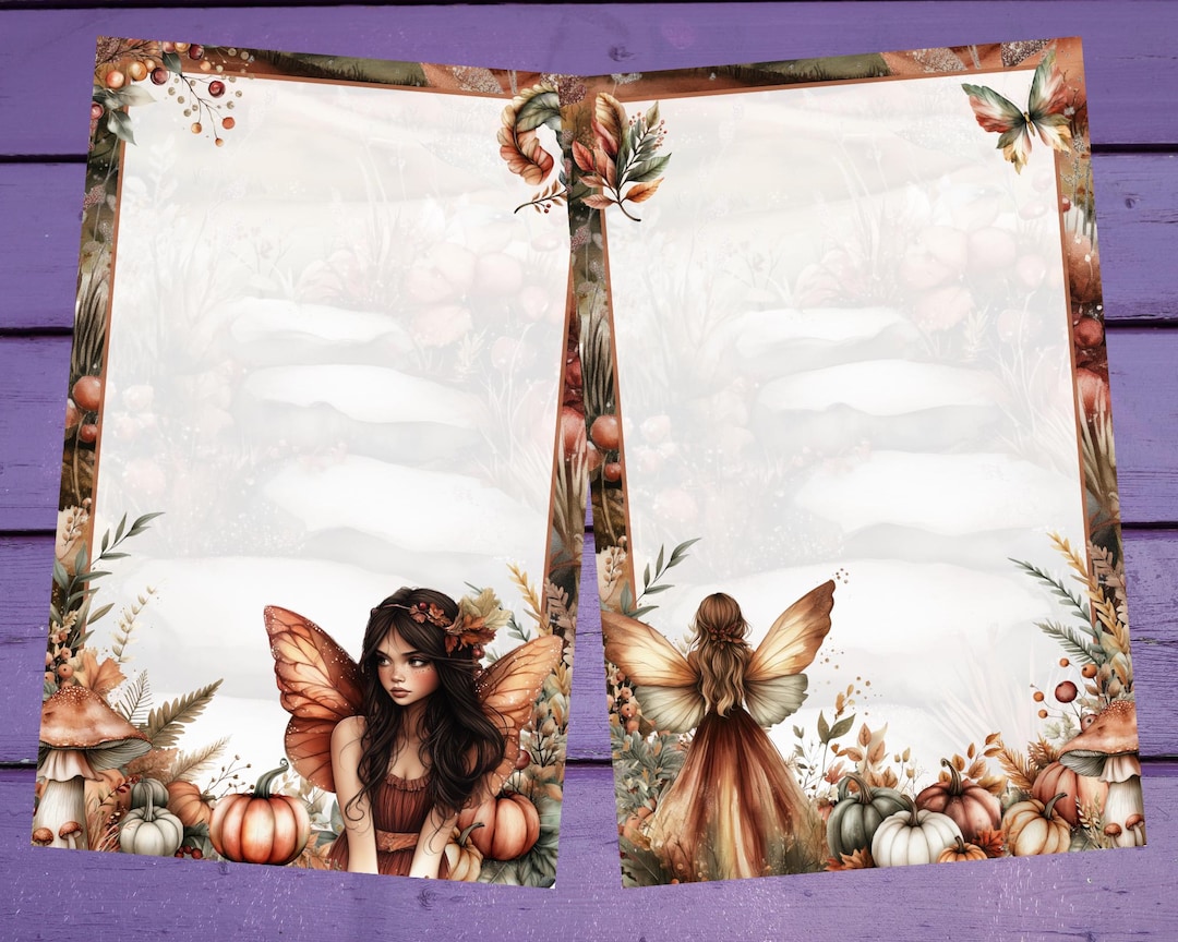 Autumn Garden Fairy Double-sided Letter Writing Paper A5 Stationery ...