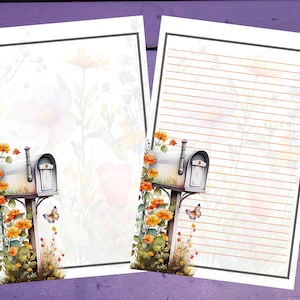 Papel para escrita de cartas de caixa de correio de verão A5 Papel para escrita de cartas Forrado/sem forro Suprimentos de penpal