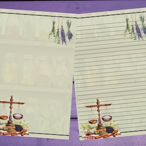 Herbal Apothecary Double-Sided Letter Writing Paper A5 Stationery Lined/Unlined