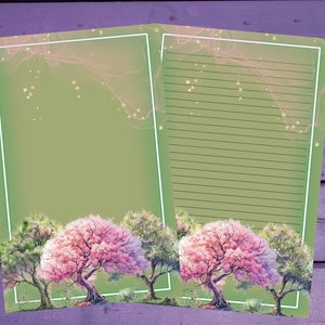 Primavera árvores carta escrita papel a5 artigos de papelaria forrado/sem forro penpal suprimentos