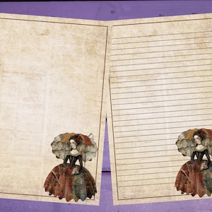 Papel de carta renascentista caprichoso A5 para papelaria pautado/sem pautado, suprimentos para amigos por correspondência