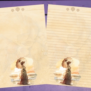Papel para escrita de cartas de praia vitoriana A5, artigos de papelaria forrados/sem forro, suprimentos para correspondência