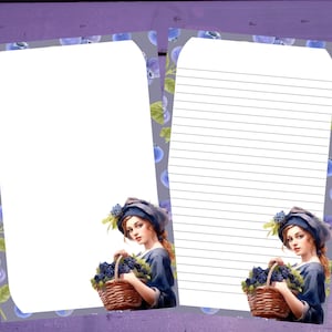 Papel para escrita de cartas de mirtilo A5, artigos de papelaria forrados/sem forro, suprimentos para correspondência