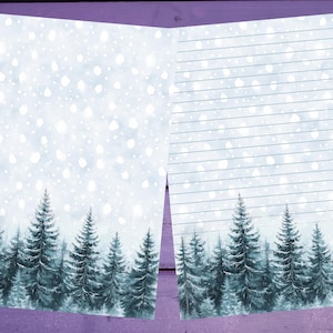 Papel de carta Winter Pine Forest A5 para escrever artigos de papelaria pautados/sem pautados para correspondência
