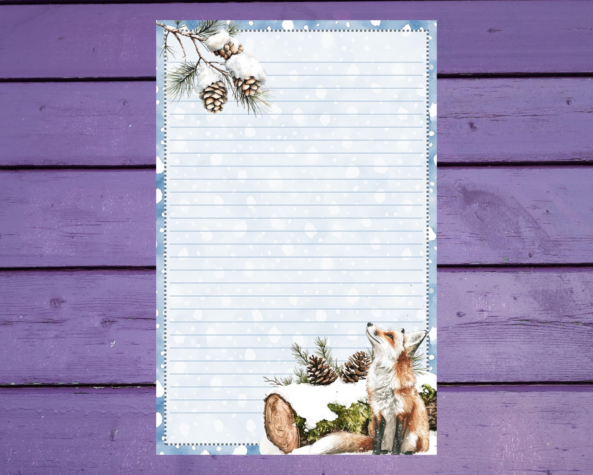 Carta Da Lettere Invernale Winterland - 20 Fogli Formato DIN A5, Carta Naturale 90 G/m², Stampabile E Scrivibile
