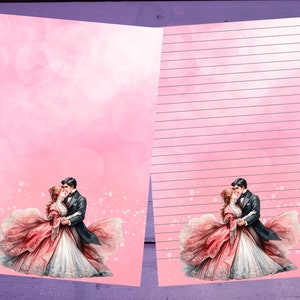 Papel para escrita de cartas de dança dos namorados A5, artigos de papelaria forrados/sem forro, suprimentos para correspondência