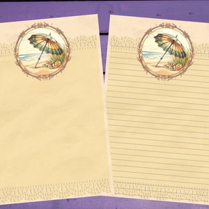 Vintage praia guarda-sol carta papel de escrita a5 artigos de papelaria forrado/sem forro penpal suprimentos