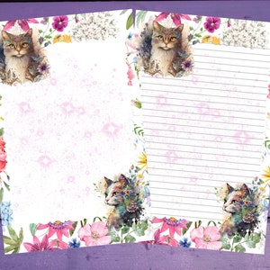 Spring Kitty Papel para escribir cartas Papelería A5 Forrado/Sin forro Suministros para amigos por correspondencia
