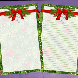Papel de escrita de carta de laço de Natal vermelho A5 artigos de papelaria forrado/sem forro Penpal Suprimentos