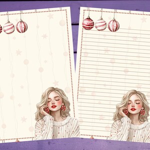Papel de carta de Natal Candy Cane A5 para escrever artigos de papelaria pautados/sem pautados para correspondência