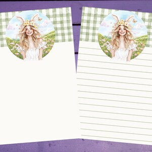Papel de carta divertido de Páscoa A5 para papelaria pautado/sem pautado para correspondência