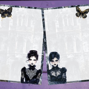 Papel de carta dupla face estilo gótico vitoriano A5 com linhas/sem linhas para correspondência