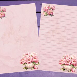 Papel de carta Peônias A5 Papelaria pautada/sem pautada Suprimentos para amigos por correspondência
