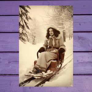 Carte postale Plaisirs d'hiver 10 x 15 cm/ 4'x6' in Stylo