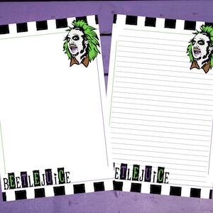 Beetlejuice carta escrita papel a5 artigos de papelaria forrado/sem forro penpal suprimentos