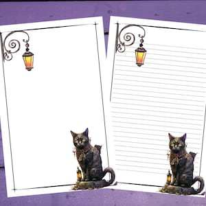 Night Kitty Letter Writing Paper A5 Artigos de papelaria forrados/sem forro Penpal Suprimentos