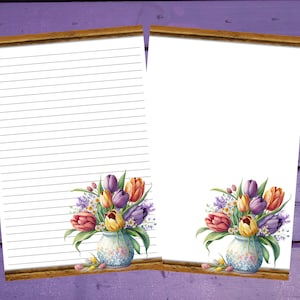 Papel de escribir para cartas de tulipán A5 Papelería con/sin forro Suministros para amigos por correspondencia