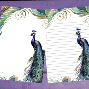 Papel de escrita de carta de pavão A5 artigos de papelaria forrado/sem forro Penpal Suprimentos