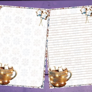 Papel de carta de chocolate quente A5, papelaria pautada/sem pautada, suprimentos para amigos por correspondência