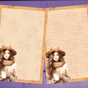 Autumn Vibes Letter Writing Paper A5 Artigos de papelaria forrados/sem forro Penpal Suprimentos