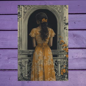 Carte postale robe orange 10 x 15 cm/4'x6' in Stylo