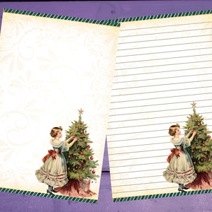 Papel para escrever cartas de Natal vitoriano A5, forrado/sem forro