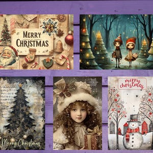 Lot de 5 cartes postales de Noël 10 x 15 cm/4'x6' in Fournitures pour stylos