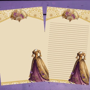 Papel de carta de moda vitoriana A5, artigos de papelaria forrados/sem forro, suprimentos para correspondência
